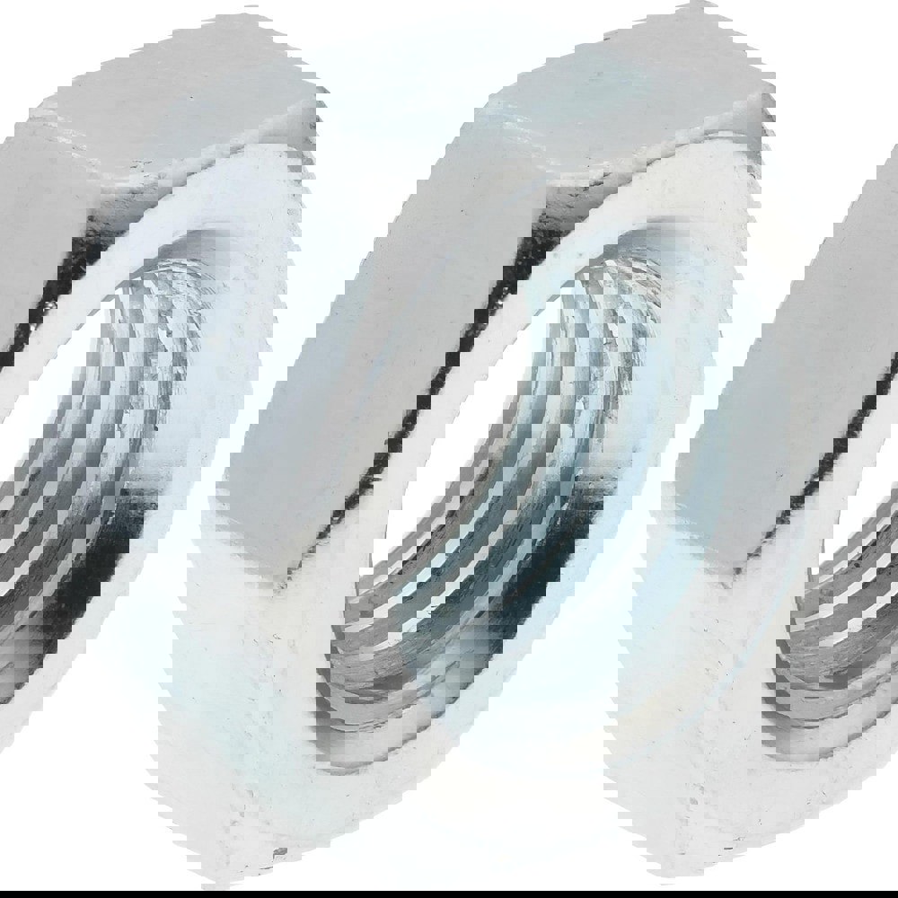 Hex Nut: 3/8-16, Grade 2 Steel, Zinc-Plated