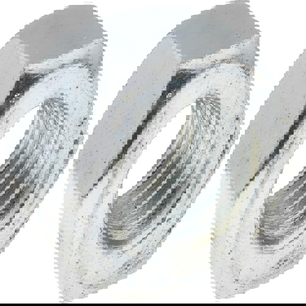 Hex Nut: 7/16-14, Grade 2 & Grade A Steel, Zinc-Plated