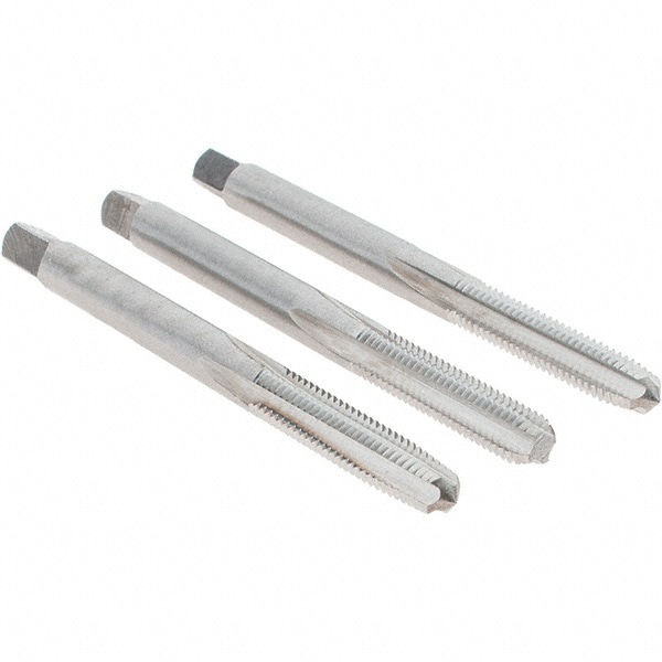 Tap Set: UNF, 4 Flute, High Speed Steel, Bright Finish
