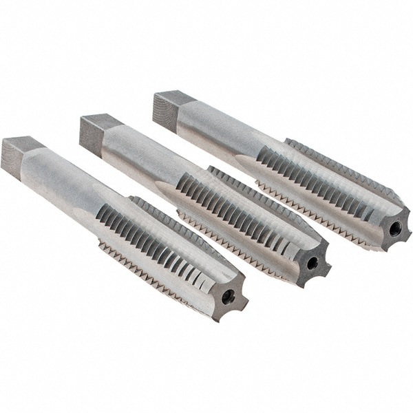Tap Set: UNC, 4 Flute, High Speed Steel, Bright Finish
