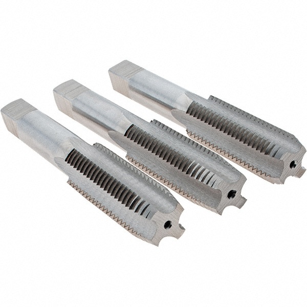 Tap Set: M16 x 2 Metric, 4 Flute, Bottoming Plug & Taper, High Speed Steel, Bright Finish