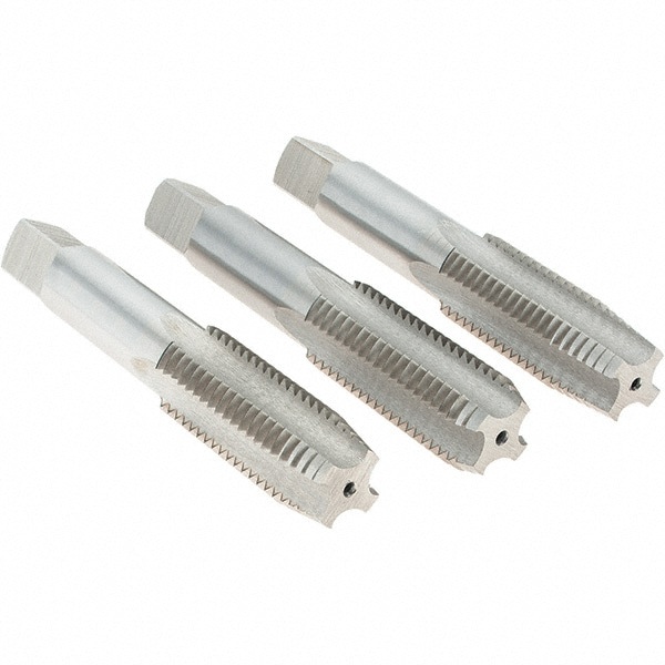 Tap Set: M20 x 2.5 Metric, 4 Flute, Bottoming Plug & Taper, High Speed Steel, Bright Finish