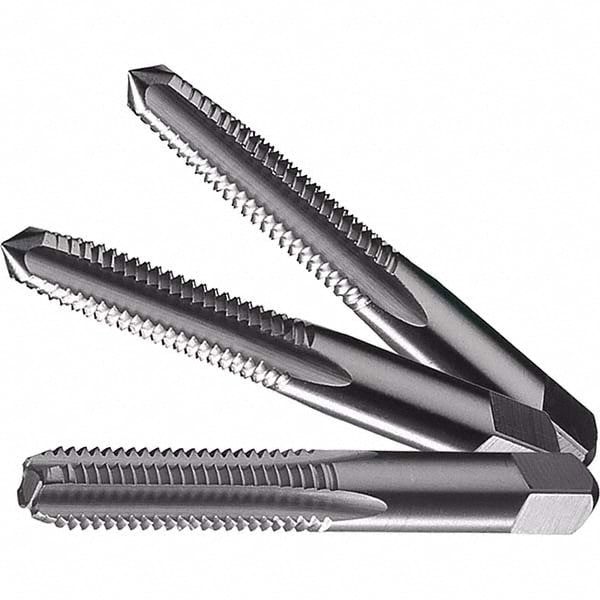 Tap Set: Metric, 4 Flute, High Speed Steel, Bright Finish