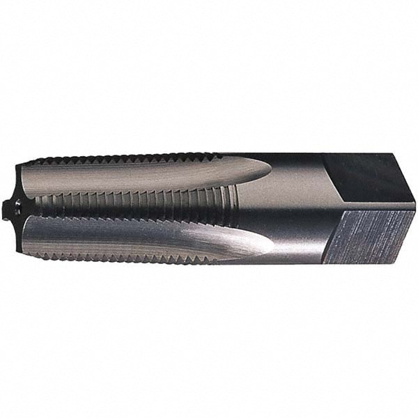 Straight Flute Tap: 1/2-13 UNC, 4 Flutes, Taper, Carbon Steel, Bright/Uncoated