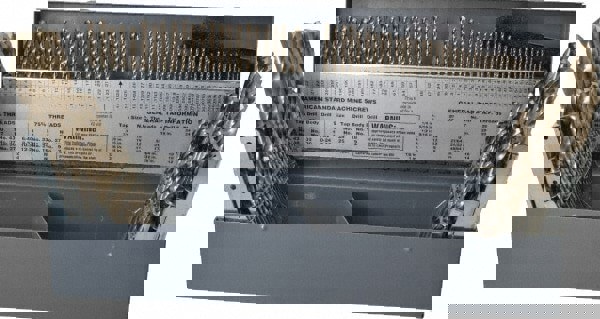 Drill Bit Set: Jobber Length Drill Bits, 115 Pc, 0.04