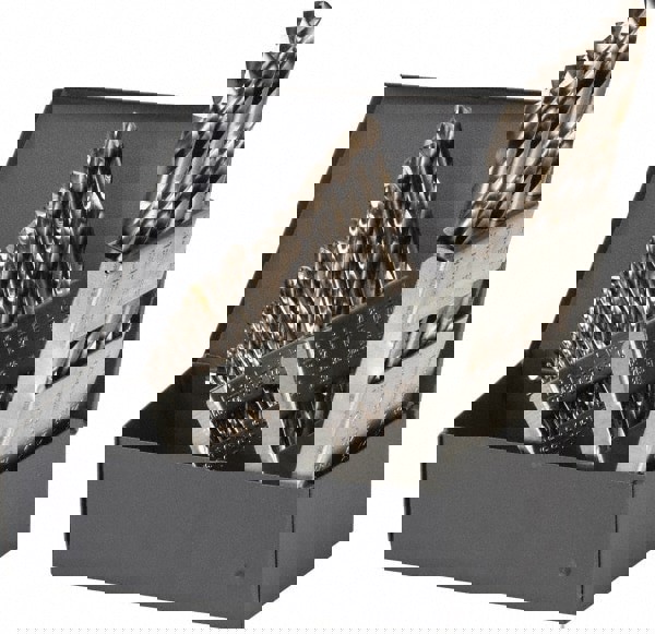 Drill Bit Set: Jobber Length Drill Bits, 29 Pc, 135 °, High Speed Steel