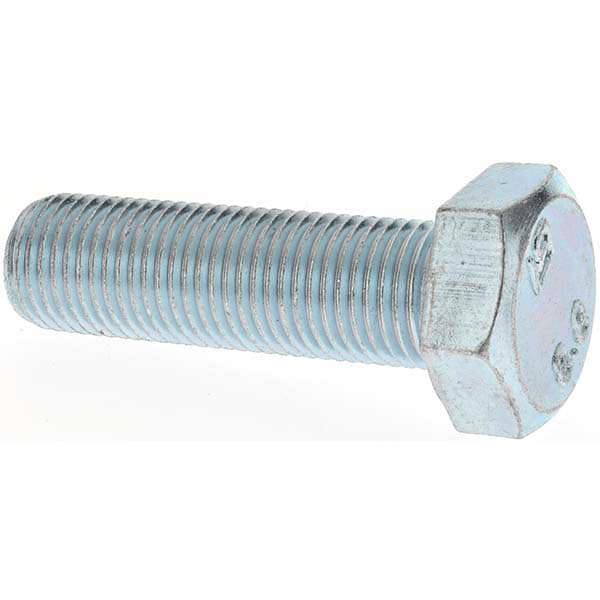 Hex Head Cap Screw: M12 x 1.25 x 40 mm, Grade 8.8 Steel, Zinc-Plated