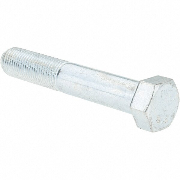 Hex Head Cap Screw: M12 x 1.25 x 70 mm, Grade 8.8 Steel, Zinc-Plated