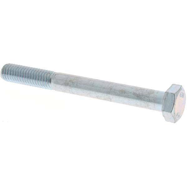 Hex Head Cap Screw: M8 x 1.25 x 75 mm, Grade 10.9 Steel, Zinc-Plated