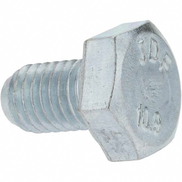 Hex Head Cap Screw: M10 x 1.50 x 16 mm, Grade 10.9 Steel, Zinc-Plated