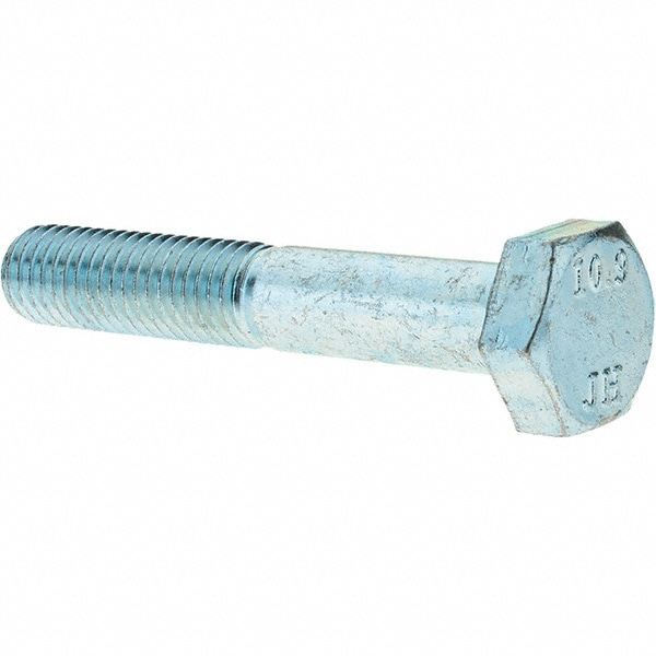 Hex Head Cap Screw: M10 x 1.50 x 60 mm, Grade 10.9 Steel, Zinc-Plated