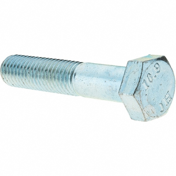 Hex Head Cap Screw: M12 x 1.75 x 60 mm, Grade 10.9 Steel, Zinc-Plated