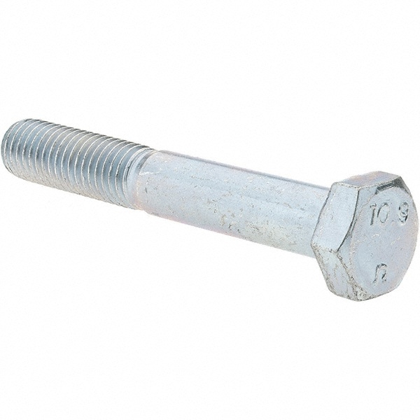 Hex Head Cap Screw: M12 x 1.75 x 80 mm, Grade 10.9 Steel, Zinc-Plated
