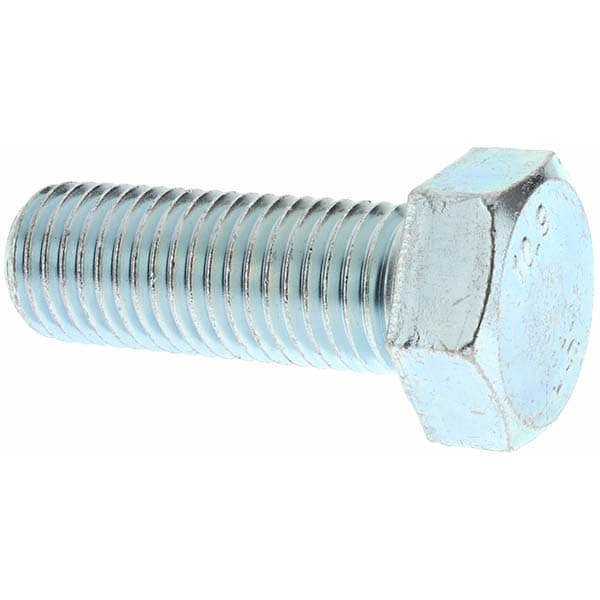 Hex Head Cap Screw: M20 x 2.50 x 55 mm, Grade 10.9 Steel, Zinc-Plated