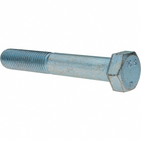 Hex Head Cap Screw: M20 x 2.50 x 130 mm, Grade 10.9 Steel, Zinc-Plated