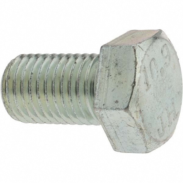 Hex Head Cap Screw: M24 x 3.00 x 40 mm, Grade 10.9 Steel, Zinc-Plated