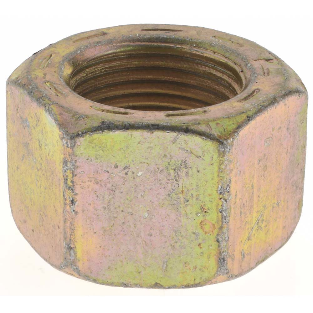 Hex Nut: 7/8-14, Grade L9 Steel, Zinc Yellow Dichromate Cad & Waxed Finish