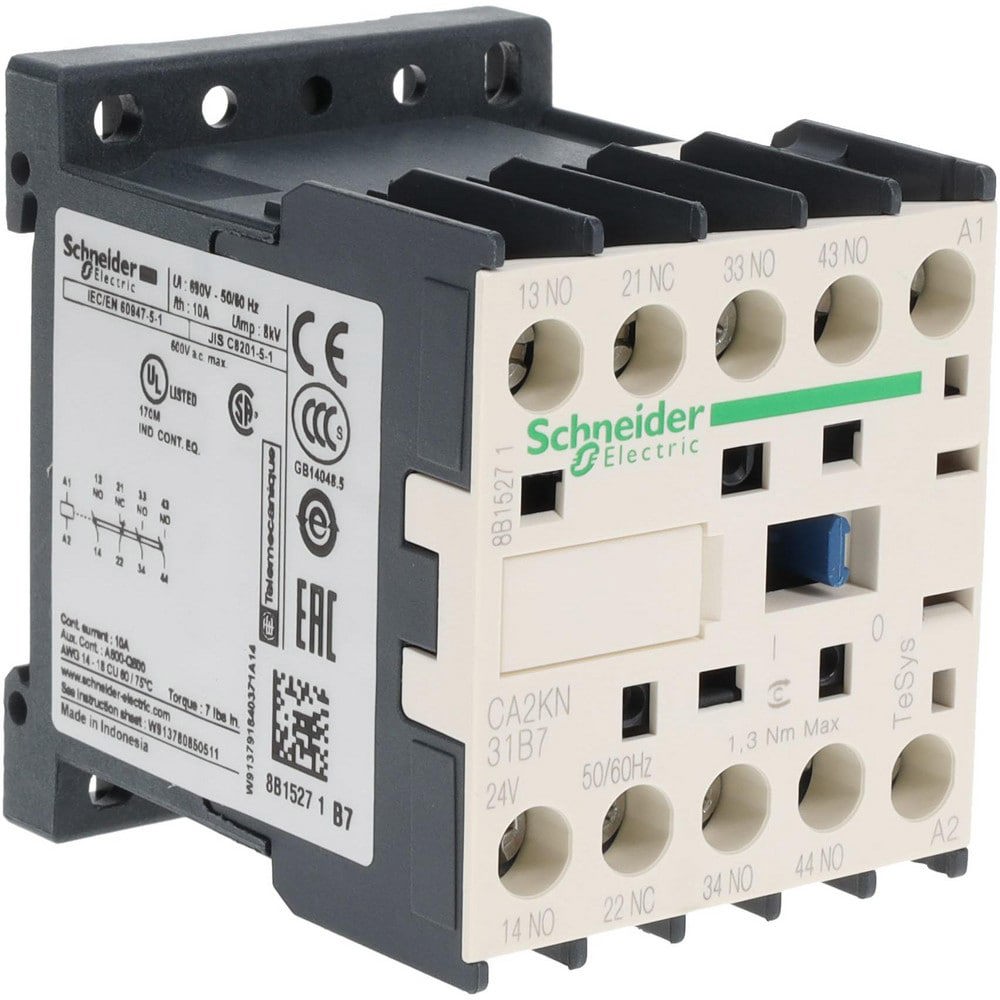 3NO/NC, 24 VAC at 50/60 Hz Control Relay