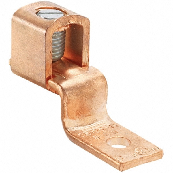 Square Ring Terminal: Non-Insulated, 8 to 2 AWG, Lug Connection