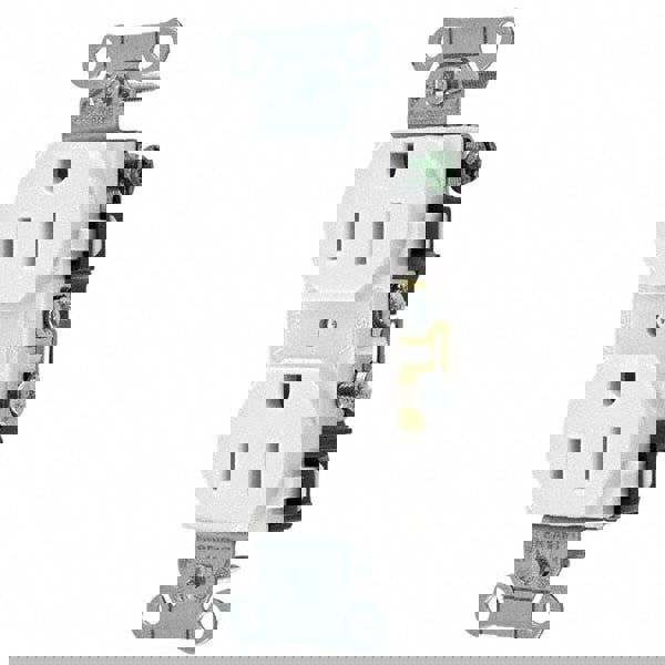 Straight Blade Duplex Receptacle: NEMA 5-15R, 15 Amps, Grounded