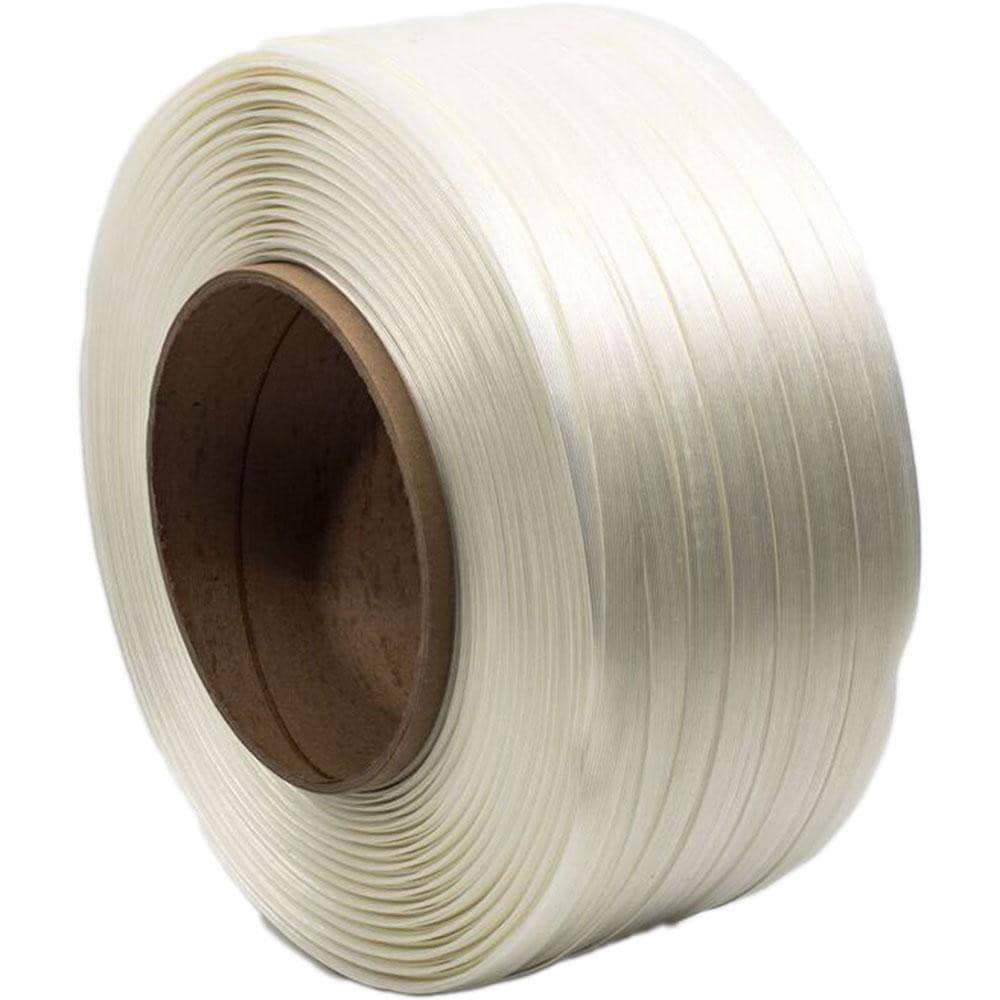 Steel & Plastic Strapping; Dispenser Type: Oscillated Coil ; Overall Length: 1670ft ; Breaking Strength (Lb.) (Lbs): 1350 ; Width (Inch): 3/4 ; Length (Feet): 1670 ; Material: Polypropylene with PET Fiber