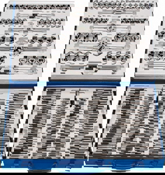 Tap & Die Set: #4-40 to 3/4-16 Taps, Metric Coarse, Metric Fine, NPT, UNC & UNF
