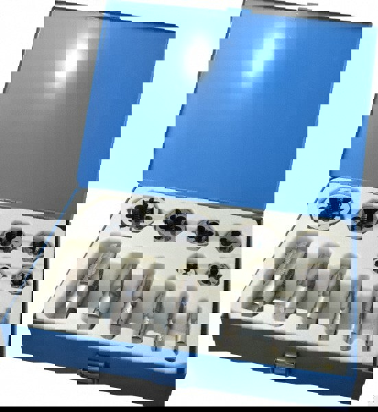 Tap & Die Set: 1/8-27 to 1 - 11-1/2 Taps, 1/8-27 to 1 - 11-1/2 Dies, NPT