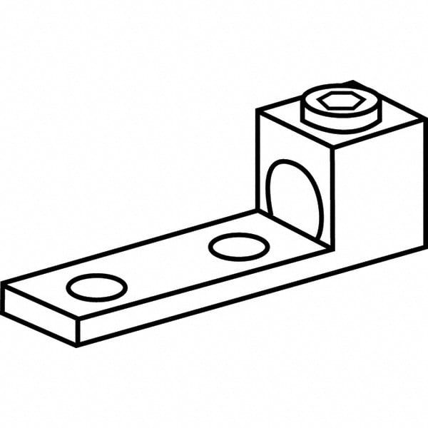Square Ring Terminal: Non-Insulated, 8 to 2 AWG, Lug Connection