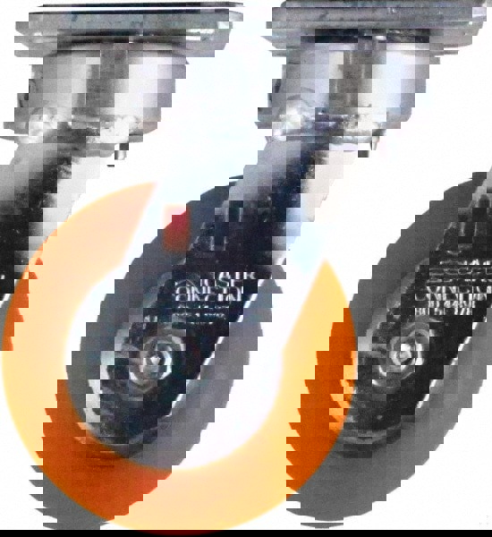 Swivel Top Plate Caster: Polyurethane on Aluminum, 4