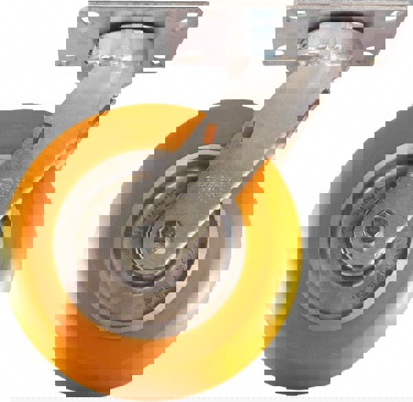 Swivel Top Plate Caster: Polyurethane on Aluminum, 8