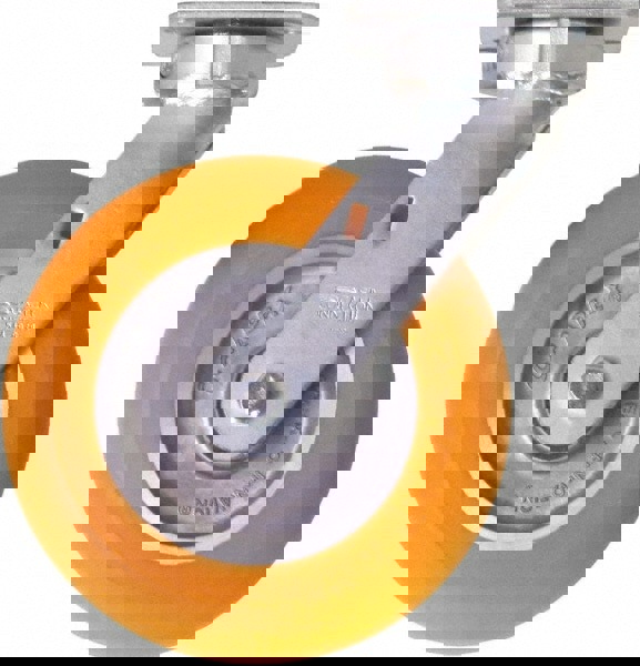 Swivel Top Plate Caster: Polyurethane on Aluminum, 8