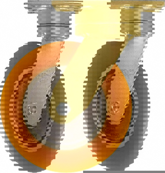 Swivel Top Plate Caster: Polyurethane on Aluminum, 8