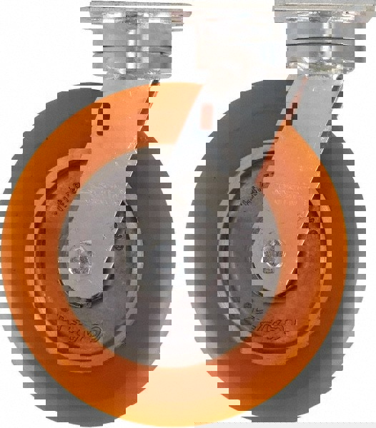 Swivel Top Plate Caster: Polyurethane on Aluminum, 8