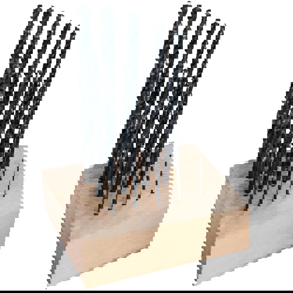 Drill Bit Set: Reduced Shank Drill Bits, 15 Pc, 118 °, High Speed Steel