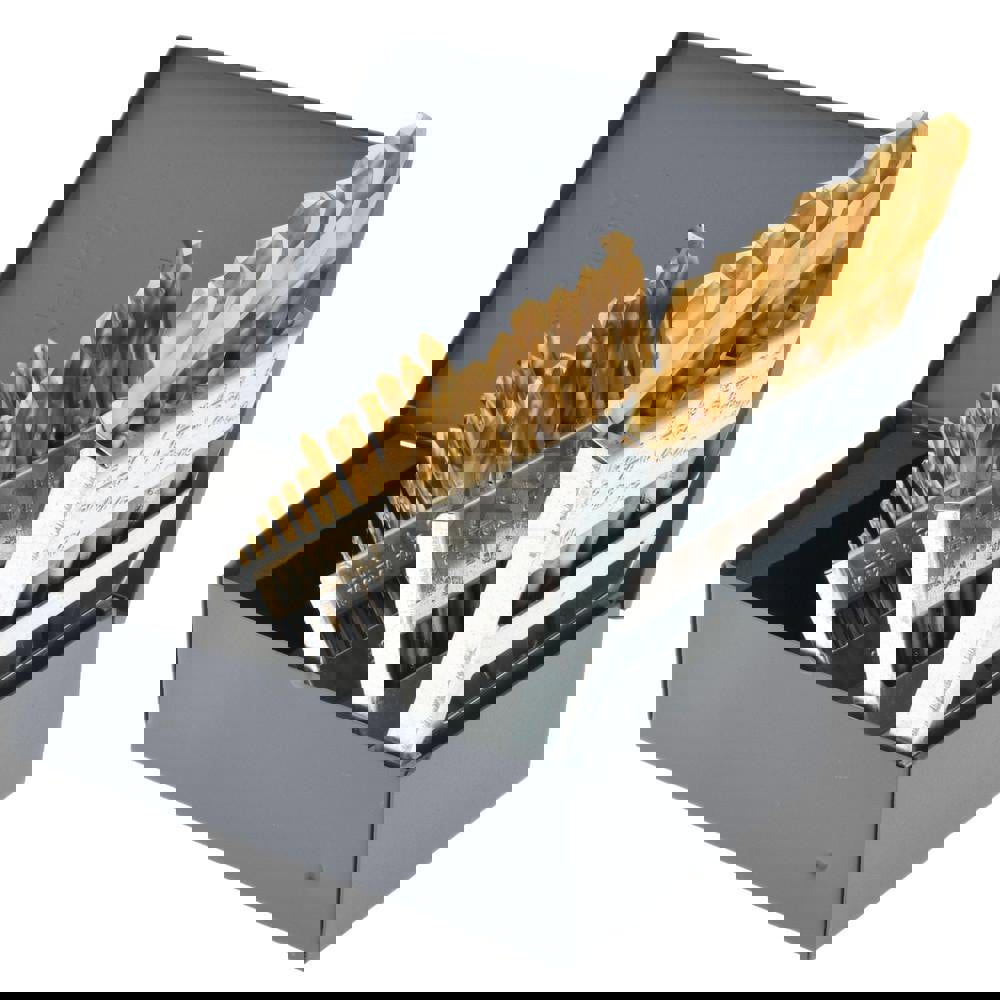 Drill Bit Set: Screw Machine Length Drill Bits, 29.0 Pc, 135 deg, High-Speed Steel