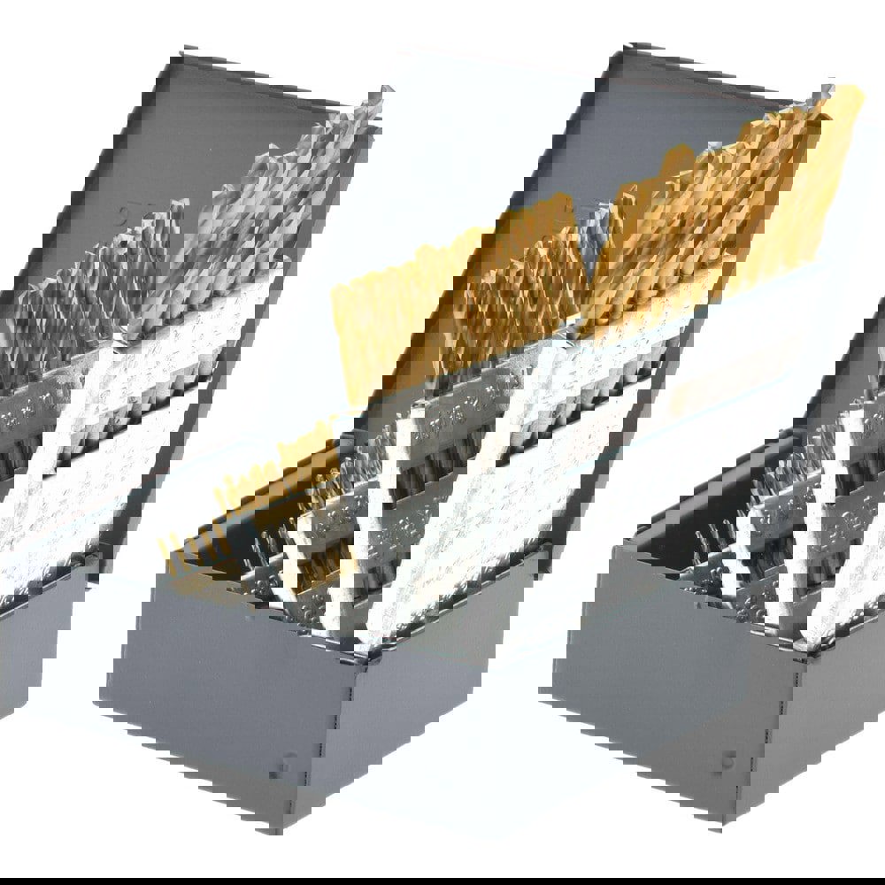 Drill Bit Set: Screw Machine Length Drill Bits, 60.0 Pc, 135 deg, High-Speed Steel