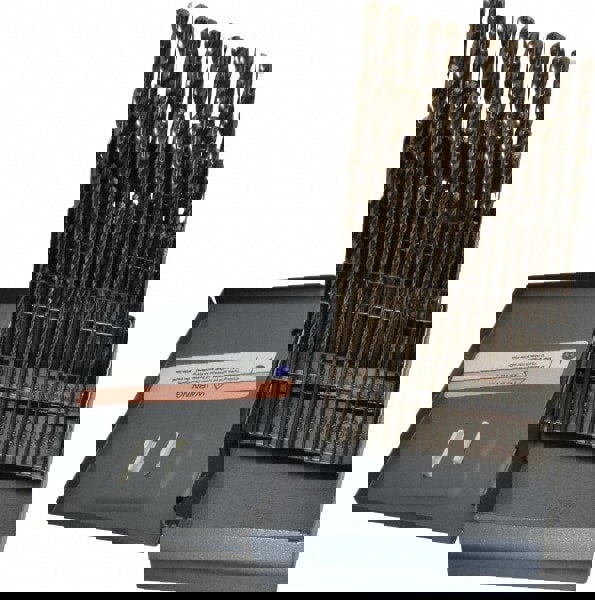 Drill Bit Set: Jobber Length Drill Bits, 60 Pc, 135 &deg;, Cobalt