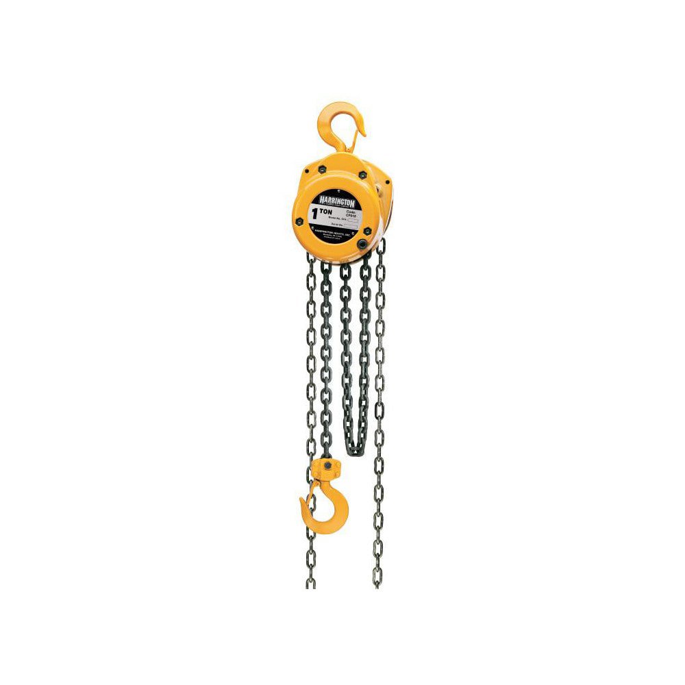 Manual Hand Chain Hoist: 2 Ton Working Load Limit, 10' Max Lift