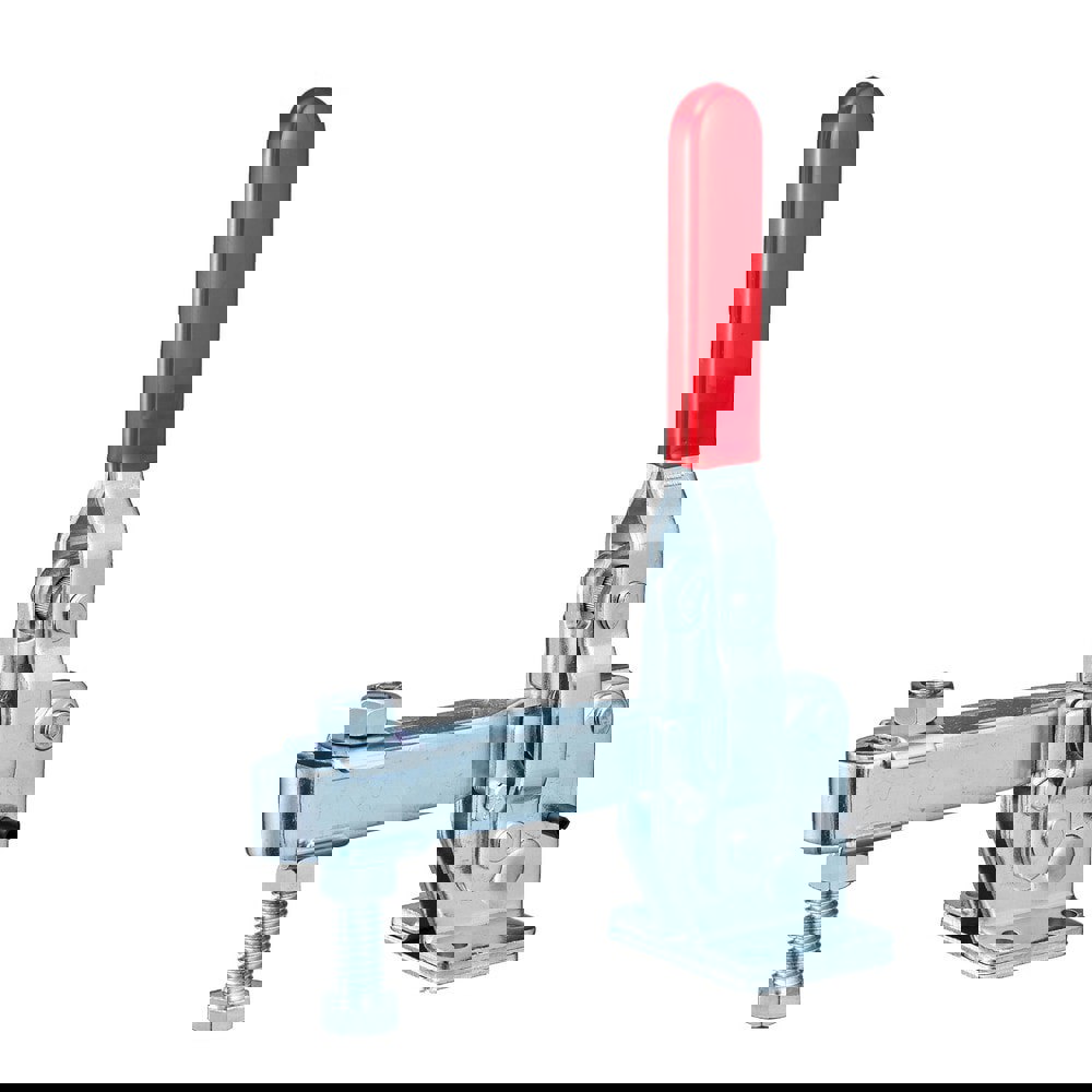 Manual Hold-Down Toggle Clamp: Vertical, 992 lb Capacity, U-Bar, Flanged Base