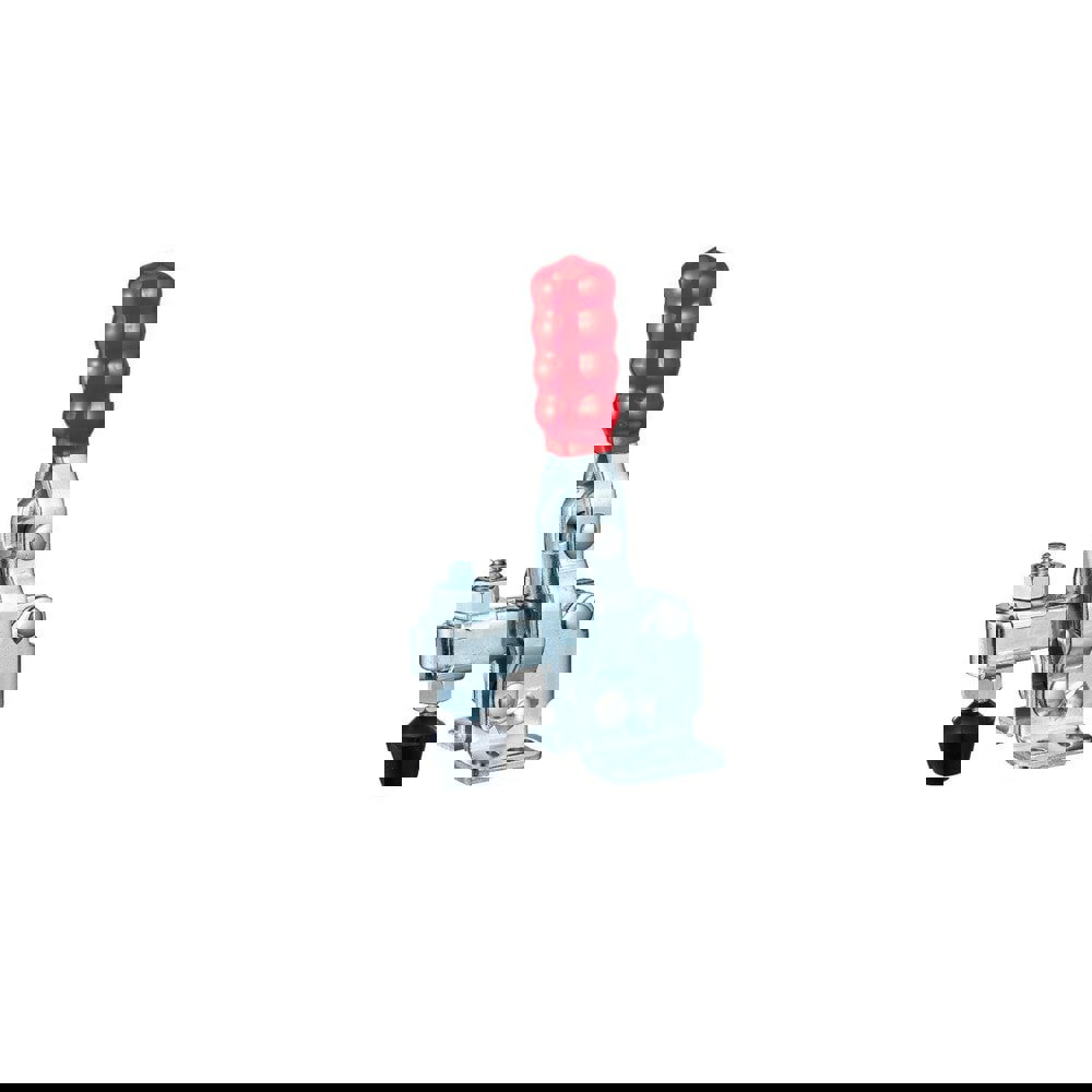 Manual Hold-Down Toggle Clamp: Vertical, 200 lb Capacity, U-Bar, Flanged Base