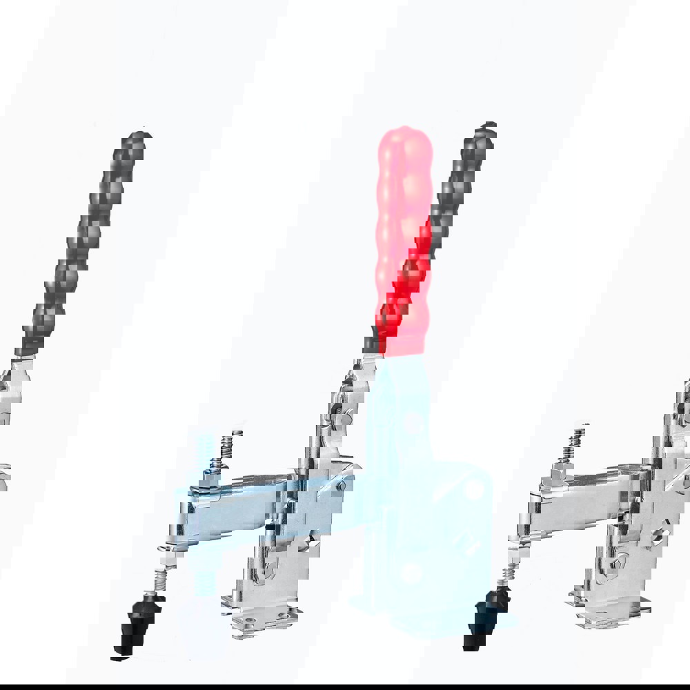 Manual Hold-Down Toggle Clamp: Vertical, 750 lb Capacity, U-Bar, Flanged Base