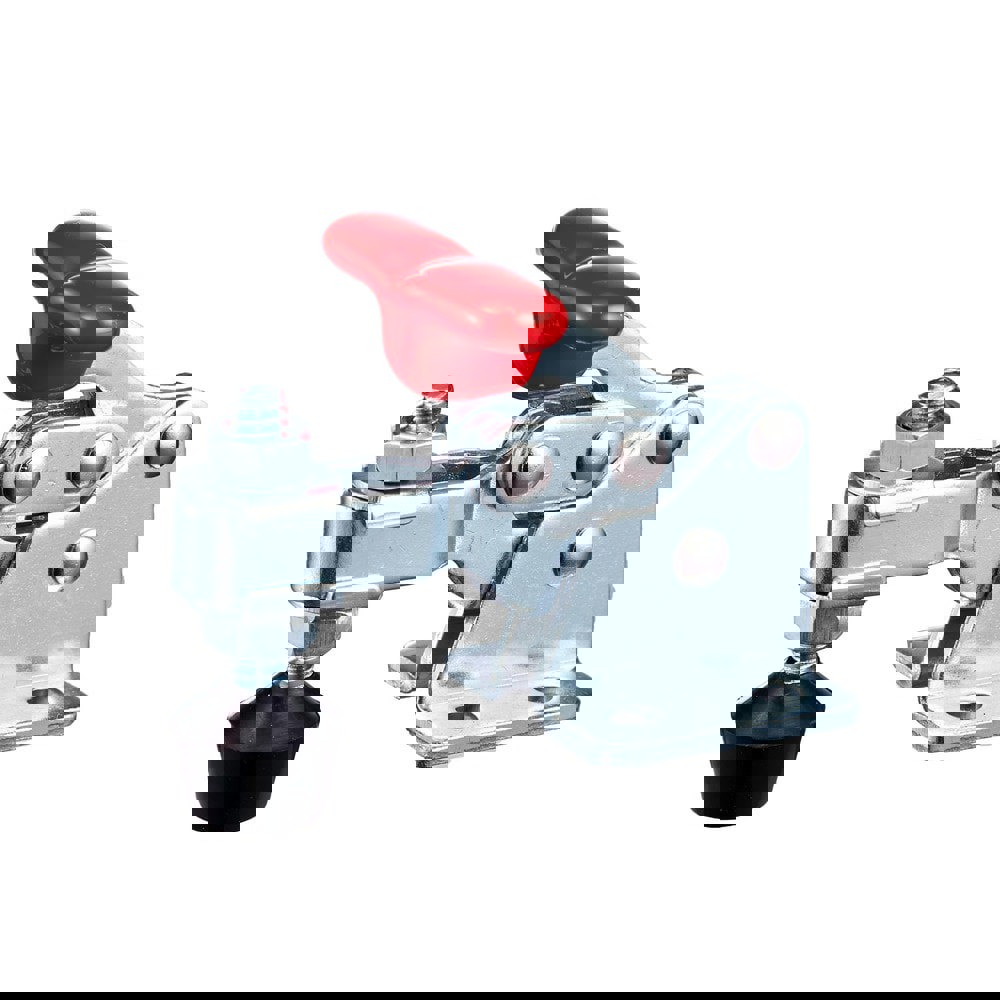 Manual Hold-Down Toggle Clamp: Vertical, 150 lb Capacity, U-Bar, Flanged Base