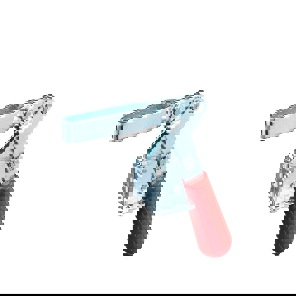 Manual Hold-Down Toggle Clamp: Horizontal, 375 lb Capacity, U-Bar, Flanged Base