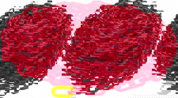 Heavy-Duty Chain: Plastic, Red, 100' Long, 2