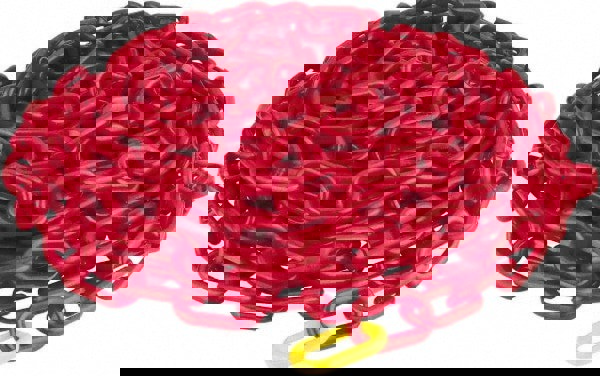 Heavy-Duty Chain: Plastic, Red, 50' Long, 2