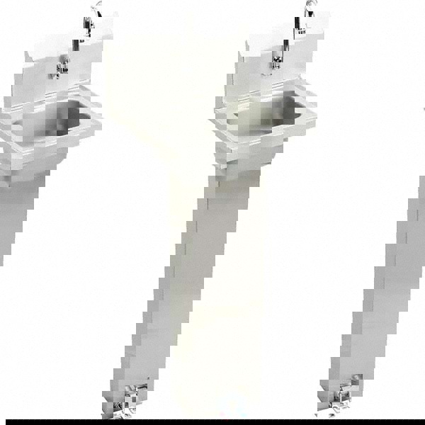 Hand Sink: Floor Mount, Double Foot Valve Faucet, 304 Stainless Steel