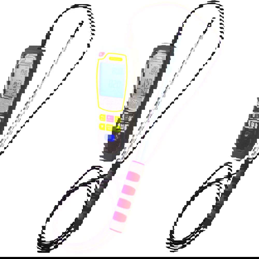Airflow Meters & Thermo-Anemometers; Meter Type: Data Collector ; Measures: Airflow ; Data Logging: Yes ; Auto Power Off: Yes ; Minimum Air Velocity: 2 ft; 131.0; 36.6 ; Minimum Process Temperature: 320F; 00C
