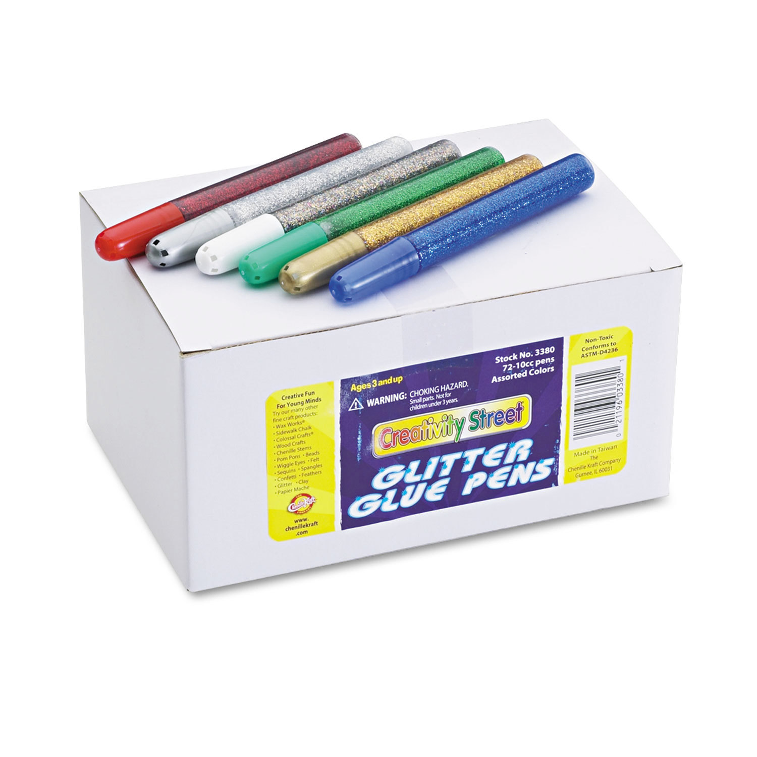 GLUE,GLITTER PENS,72/PK