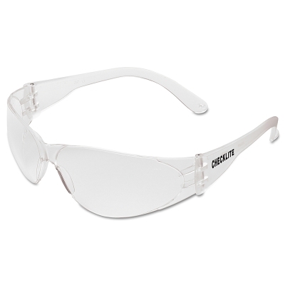 Safety Glasses: Scratch-Resistant, Polycarbonate, Clear Lenses, Full-Framed