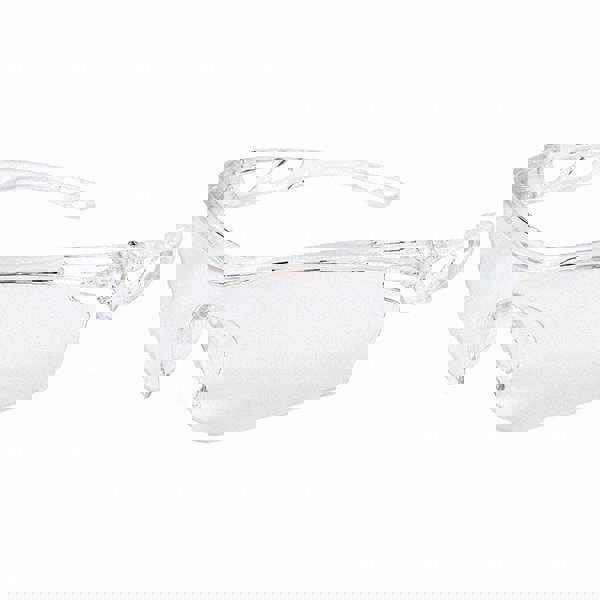 Safety Glasses: Uncoated, Polycarbonate, Clear Lenses, Frameless